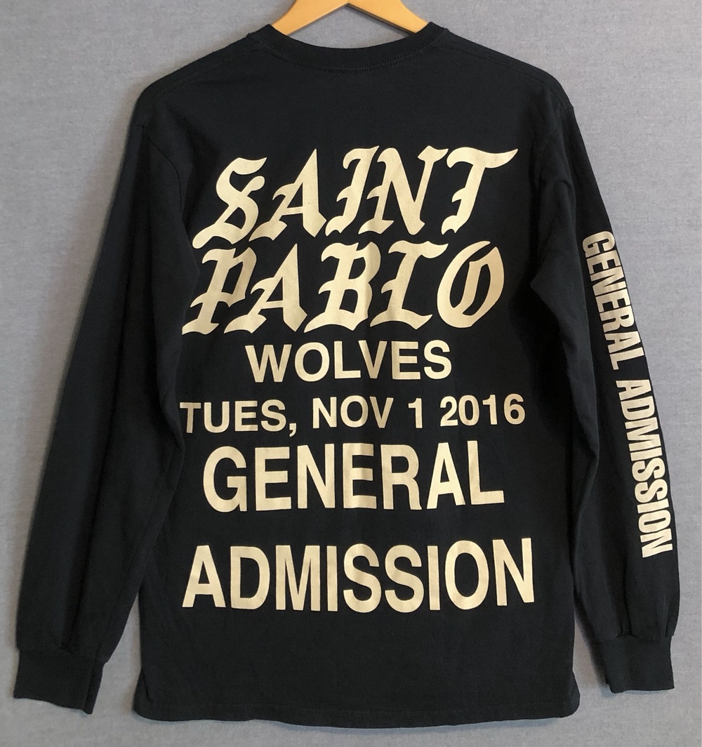 Kanye West Saint Pablo Wolves Shirt Mens Medium M Black Concert Tour 2016 LA